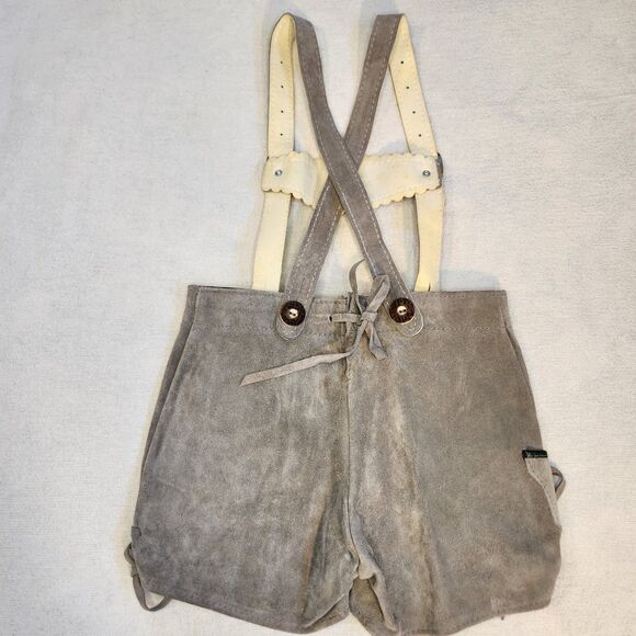 Vintage Lederhosen German Suede Leather Child Size Authentic - Picture 14 of 16